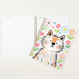 Planejador Gato Rabisco Branco