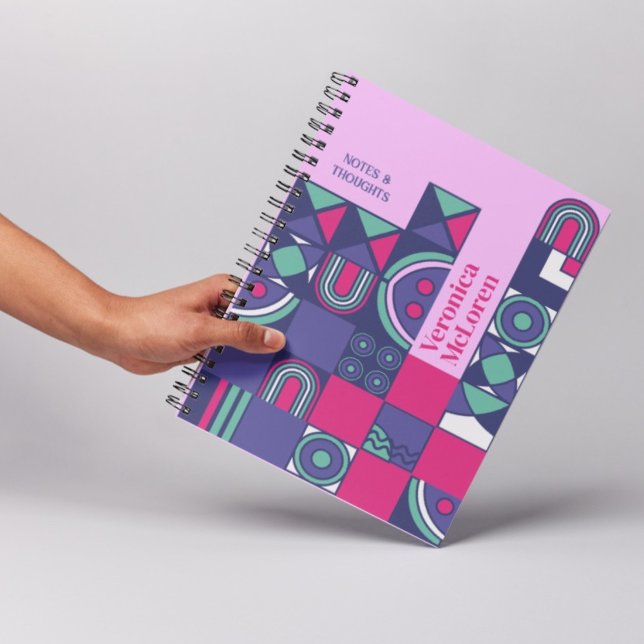 Planejador Geométrico DIY: Crie seu próprio Retro  (DIY Geometric Pink Planner: Create Your Own Retro Chic Planner)