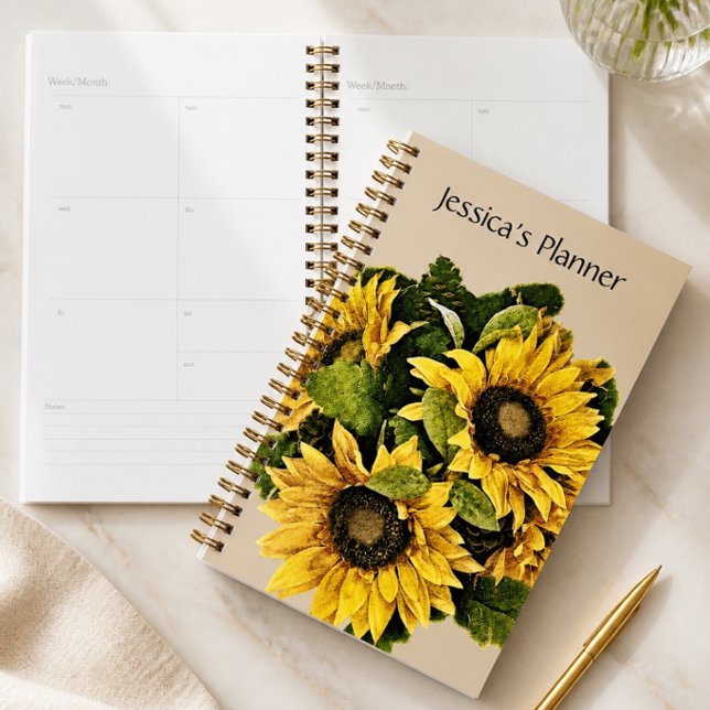 Planejador Girassol 5.5" x 8.5" - Personalizado (Criador carregado)