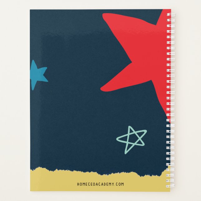 Planejador Hero-Themed Teacher Homeschool (Grande) (Verso)