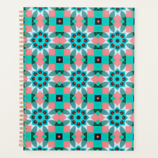 Planejador Mandala Coral & Menta (Frente)