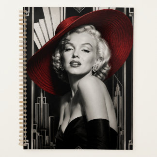 Planejador Marilyn Monroe art déco PB com chapéu v
