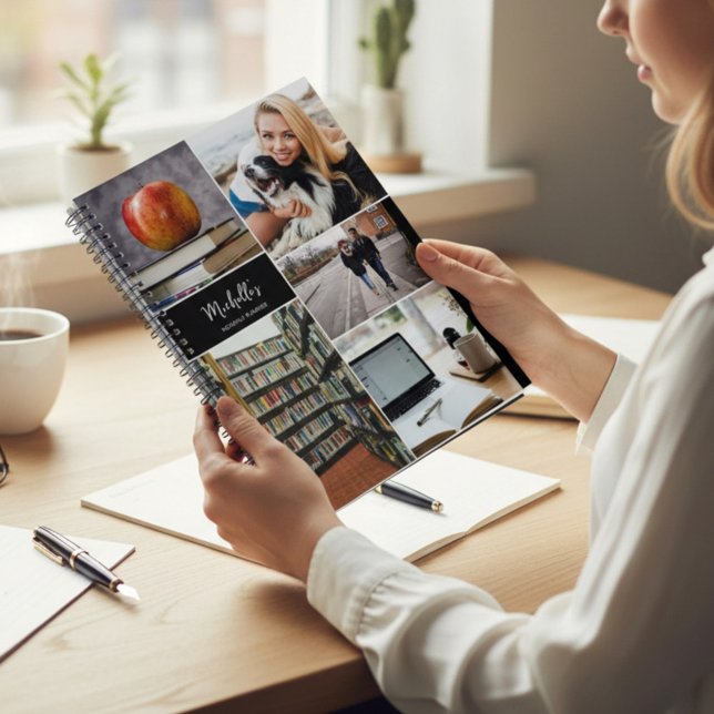 Planejador Mensal Personalizado de Colagem de Foto (Custom photo collage monthly planner)