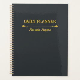 Planejador Minimalista Carvão Dourado