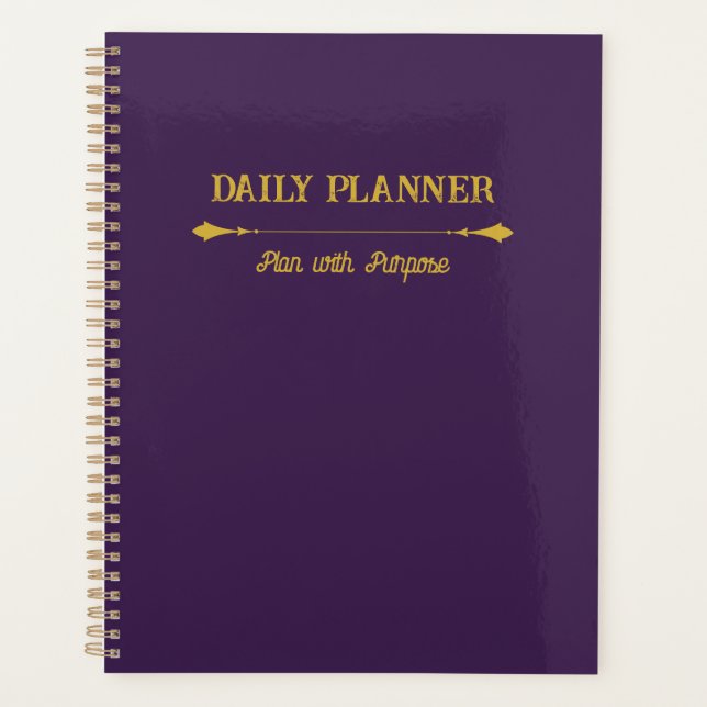 Planejador Minimalista Loyal Plum Gold (Frente)
