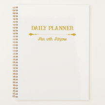Planejador Minimalista Marfim Dourado