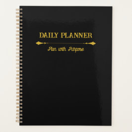 Planejador Minimalista Preto Dourado