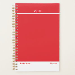 Planejador Minimalista Vermelho Vibrante
