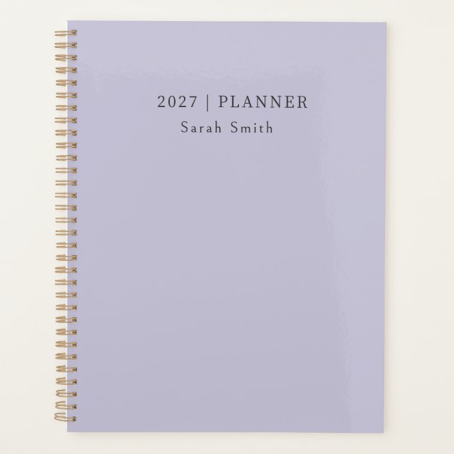 Planejador Mínimo 2027 Capa de Névoa de Lavanda Su (Frente)
