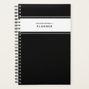 Planejador Mínimo Preto e Branco Simples