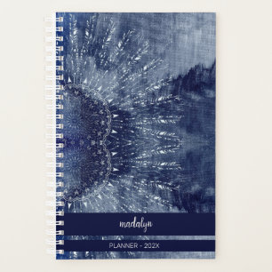 Planejador Monograma de Mandala Azul