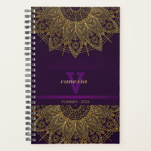Planejador Monogramado Mandala Dourado