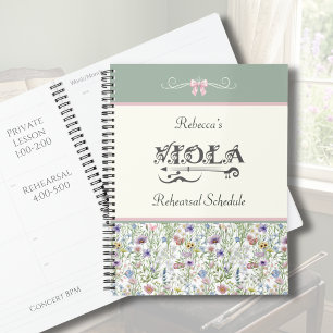 Planejador Musical Floral Verde de Salvia de Flor