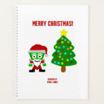 Planejador Padrão de Queijo Franken de Natal<br><div class="desc">Aqui vocês podem admirar um dos meus desenhos de Natal,  que eu chamo de "Natal FrankenCheese",  FrankenCheese vestido de Papai noel,  com uma árvore de Natal decorada,  o texto diz,  "Feliz Natal". Agora você pode pedir,  "Natal FrankenCheese",  neste planejador padrão para desejar a alguém um Feliz Natal.</div>