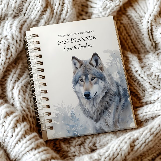 Planejador Personalizado 2026 Animais da Floresta (2026-Forest-Animals-Planner-Weekly-Monthly-Woodland-Calendar-Organizer-For-Home-School-Office.)