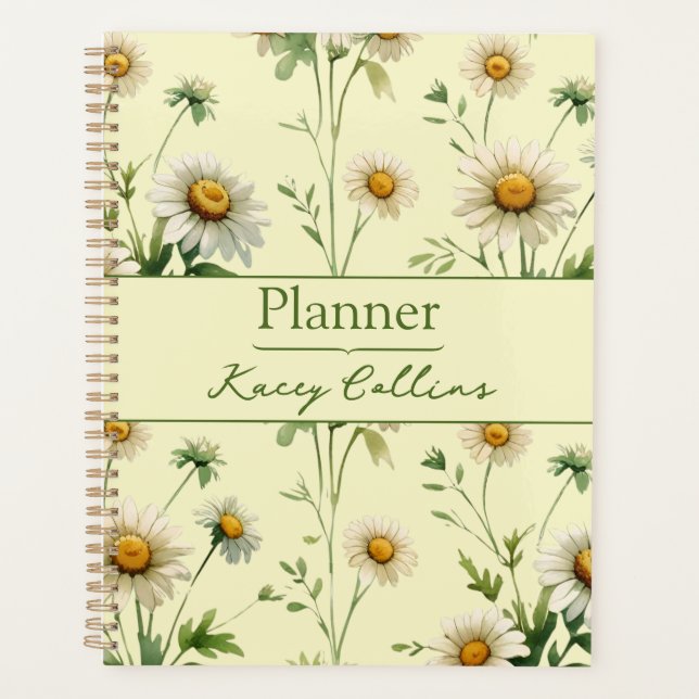 Planejador Personalizado Amarelo Manteiga Flor Mar (Frente)