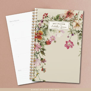 Planejador Personalizado Bonito de Flores Selvagen