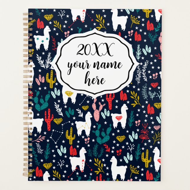 Planejador Personalizado com Alpacas (Frente)