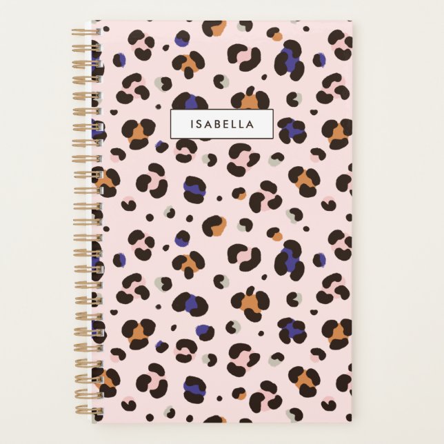 Planejador Personalizado com Impressão de Leopardo (Frente)