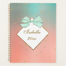 Planejador Personalizado com Laço Rosa e Azul