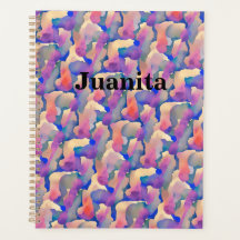 Planejador Personalizado com Padrão de Aquarela
