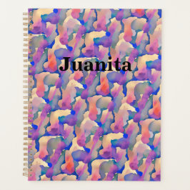 Planejador Personalizado com Padrão de Aquarela