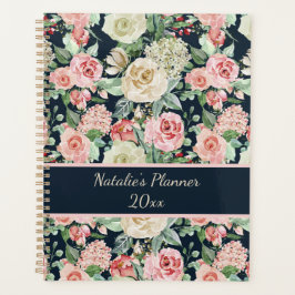 Planejador Personalizado com Rosas Brancas e Rosad
