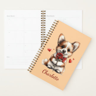Planejador Personalizado Corgi com Nome Personaliz