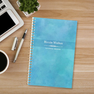 Planejador Personalizado de Aqua Blue Watercolor