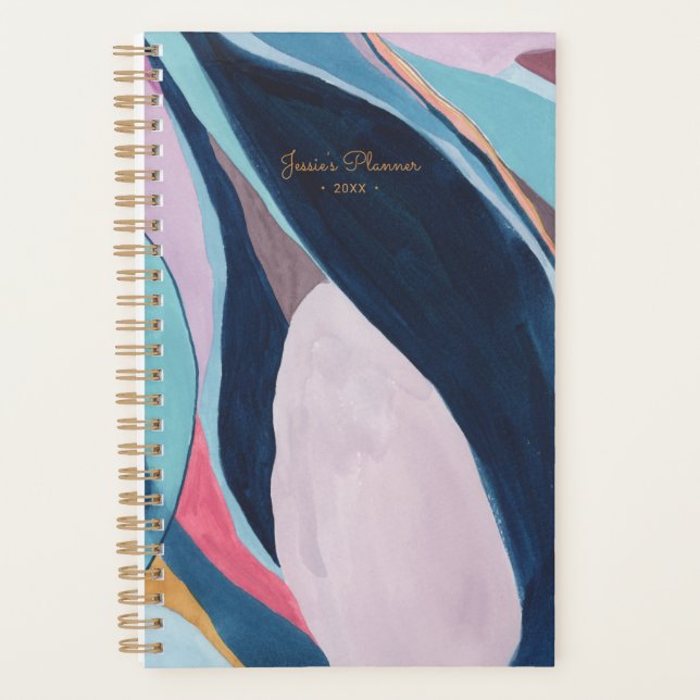 Planejador Personalizado de Arte Abstrata Moderna (Frente)