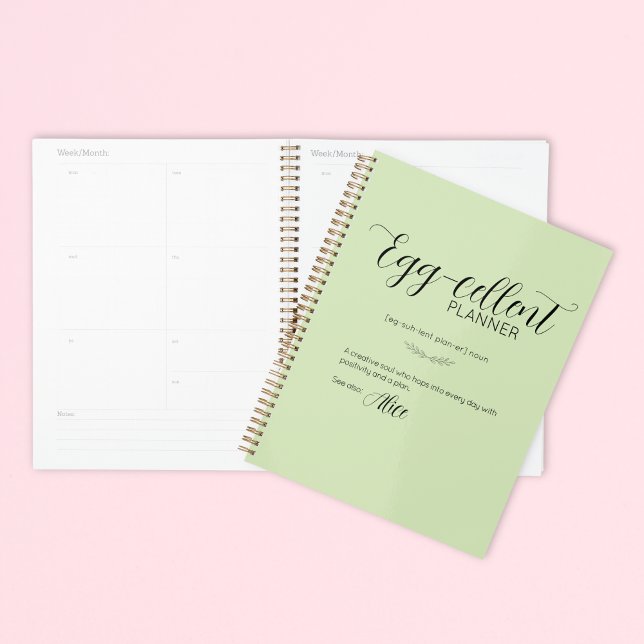 Planejador Personalizado de Coelhinhos da Páscoa d (Personalized Lime Easter Bunny Planner)