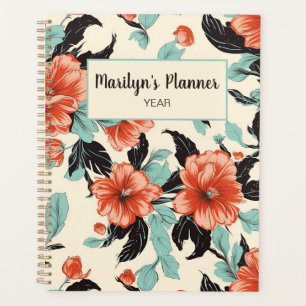 Planejador Personalizado de Foral Coral e Mint