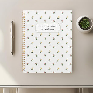 Planejador Personalizado de Padrão Floral Vintage