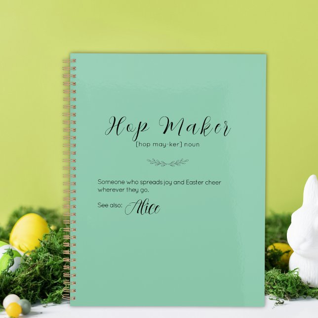 Planejador Personalizado do Coelho de Páscoa Aqua  (Personalized Aqua Easter Bunny Planner - Hop Maker)