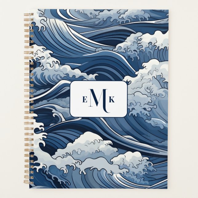 Planejador Personalizado do Tema Oceano de Ondas A (Frente)
