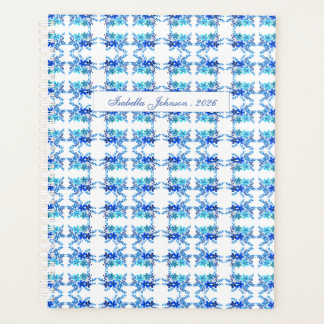 Planejador Personalizado Floral Aquarela Azul
