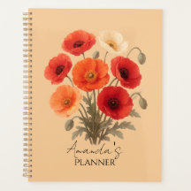 Planejador Personalizado, Floral Flor de Papoula C