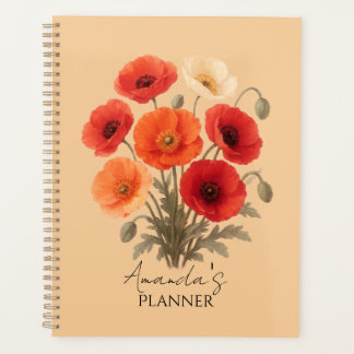 Planejador Personalizado, Floral Flor de Papoula C