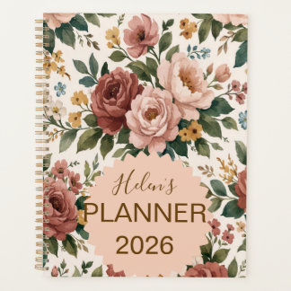 Planejador Personalizado Floral Vintage