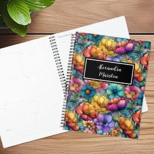 Planejador Personalizável Arco-íris de Flor Silves