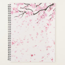 Planejador pessoal de flores rosa Sakura estético
