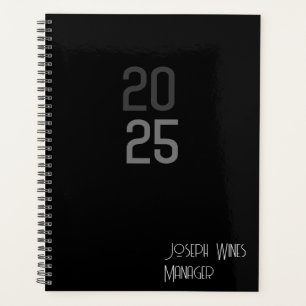 Planejador Preto Mínimo Moderno 2025