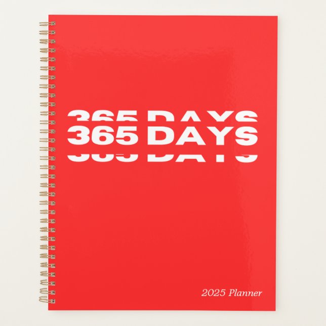 Planejador Red 2025 de 365 dias (Frente)
