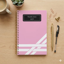 Planejador Rosa Personalizado Diário Nome Personal