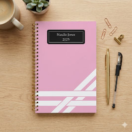 Planejador Rosa Personalizado Diário Nome Personal