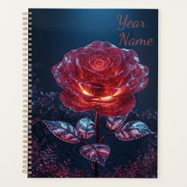 Planejador Rosa Vermelha Escura