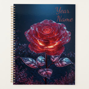 Planejador Rosa Vermelha Escura
