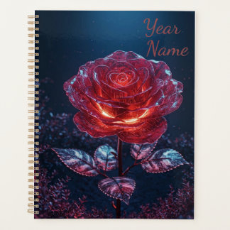 Planejador Rosa Vermelha Escura
