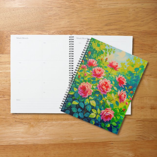 Planejador Rosas Cor-de-Rosa (Planner with pink roses)