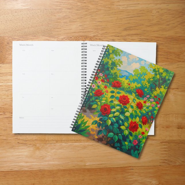 Planejador Rosas Vermelhas (Planner with red roses)